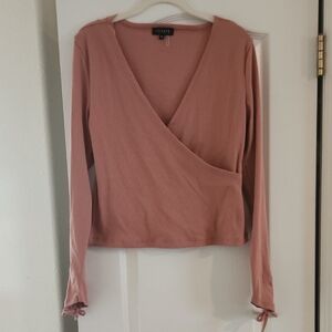 1. STATE Women's Pink faux Wrap Top, size medium
